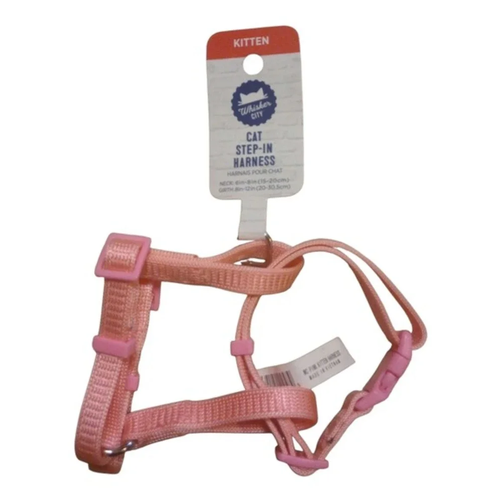 Whisker City Pink Adjustable‎ Step-In Cat Harness Kitten Size Comfort Fit/NWT